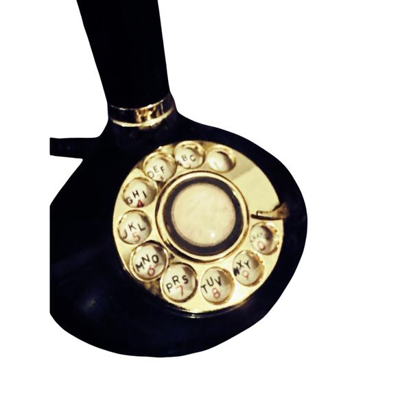 Steampunk-Style Black Candlestick Bonnie and Clyde Rotary Phone - Picture 3 of 7